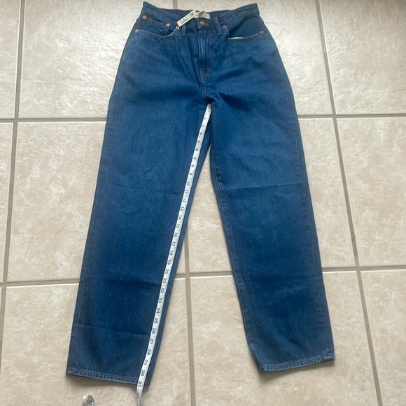 NWT! Madewell Baggy Straight Jeans in Dark Worn Indigo Wash - Picture 4 of 10
